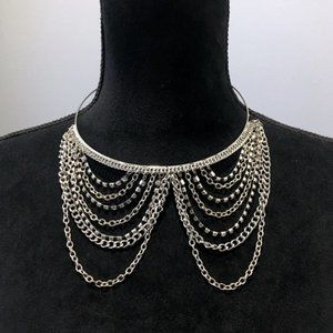 Draped Chandelier Rhinestone Chain Necklace NWOT